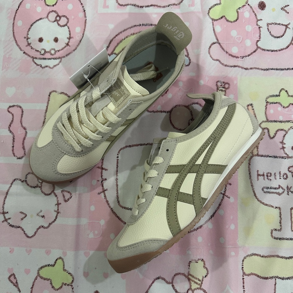 Onitsuka Tiger Beige and Cream Mexico 66 Sneakers - Picture 7 of 8